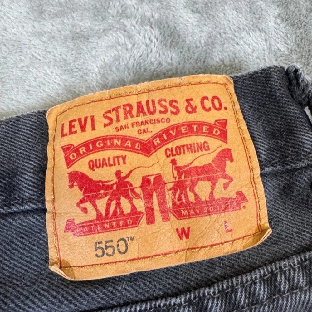 Levis 569 Loose Straight Denim Shorts Mens 44 Faded Black Relaxed Fit Jean